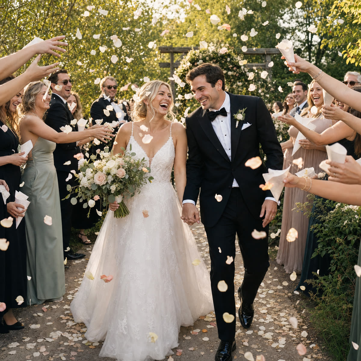 Marcus' photo: Petals everywhere after the ceremony.
